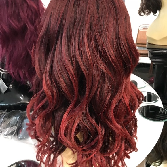 Wig Lacefront wine Sexy romance curl hot color main image 7
